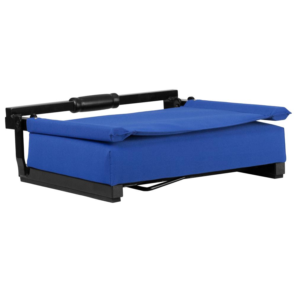 500 lb. Rated Lightweight Stadium Chair with Handle & Ultra-Padded Seat, Blue