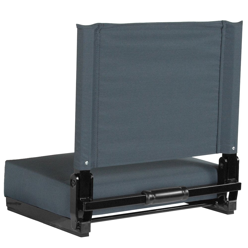 Lightweight Stadium Chair with Handle, Ultra-Padded Seat, Dark Blue