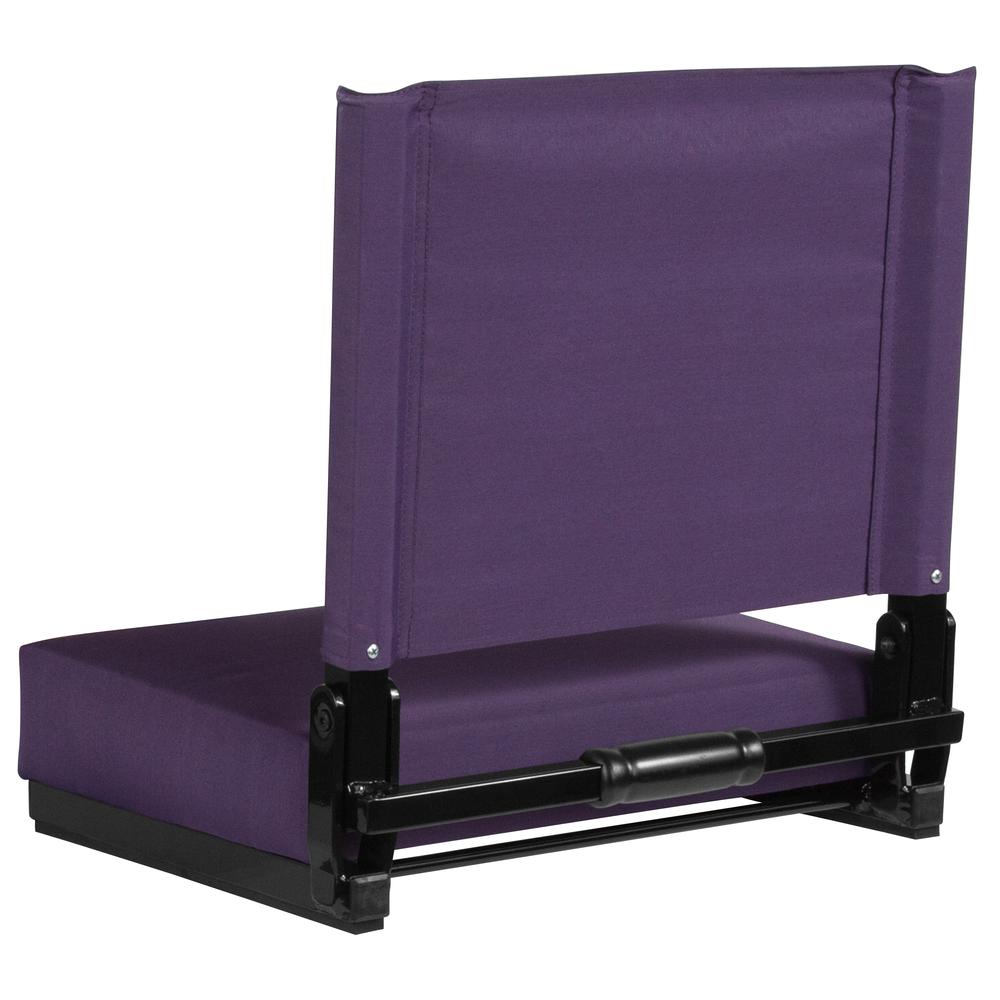 500 lb. Rated Lightweight Stadium Chair with Handle & Ultra-Padded Seat, Dark Purple