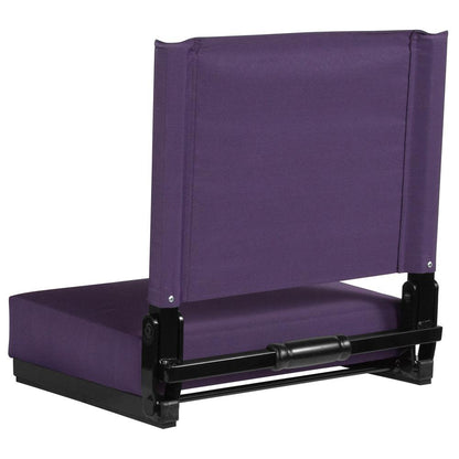 500 lb. Rated Lightweight Stadium Chair with Handle & Ultra-Padded Seat, Dark Purple