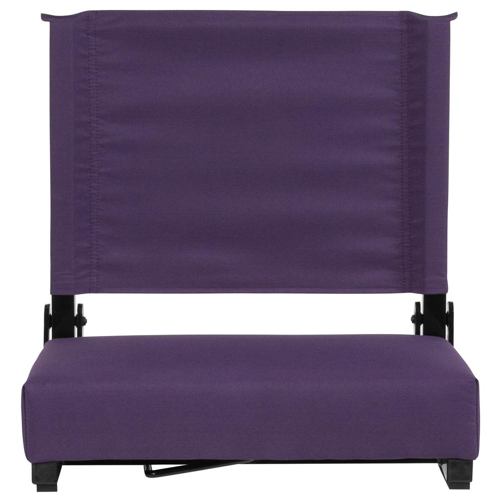 500 lb. Rated Lightweight Stadium Chair with Handle & Ultra-Padded Seat, Dark Purple