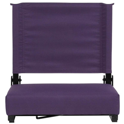 500 lb. Rated Lightweight Stadium Chair with Handle & Ultra-Padded Seat, Dark Purple