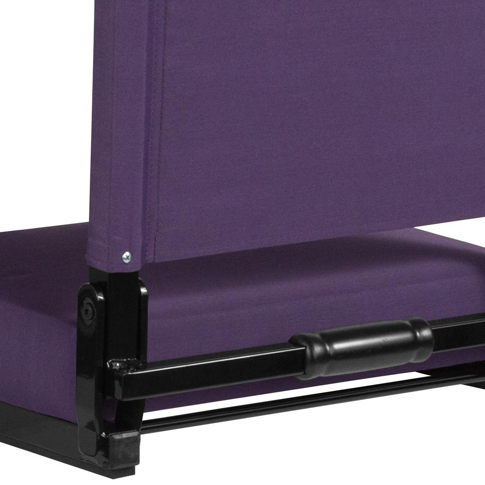 500 lb. Rated Lightweight Stadium Chair with Handle & Ultra-Padded Seat, Dark Purple