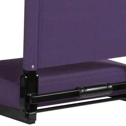 500 lb. Rated Lightweight Stadium Chair with Handle & Ultra-Padded Seat, Dark Purple