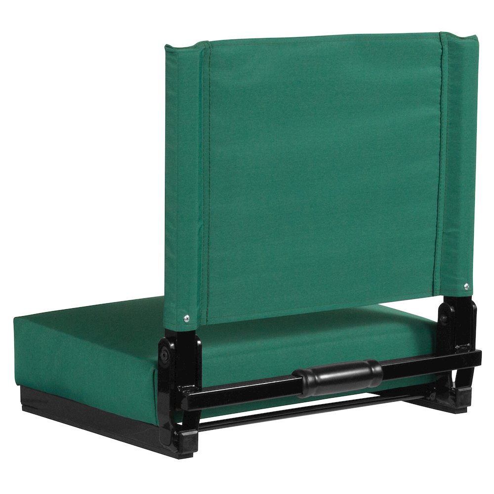 Lightweight Stadium Chair with Handle, Ultra-Padded Seat, Hunter Green