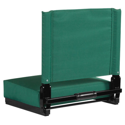 Lightweight Stadium Chair with Handle, Ultra-Padded Seat, Hunter Green
