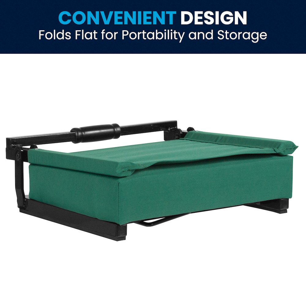 Lightweight Stadium Chair with Handle, Ultra-Padded Seat, Hunter Green
