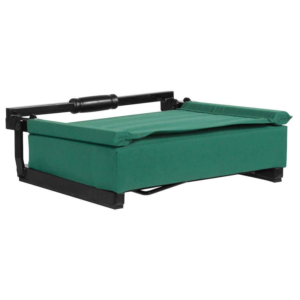 Lightweight Stadium Chair with Handle, Ultra-Padded Seat, Hunter Green