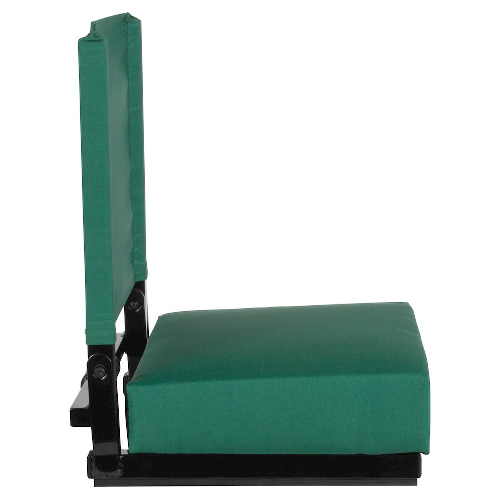 Lightweight Stadium Chair with Handle, Ultra-Padded Seat, Hunter Green
