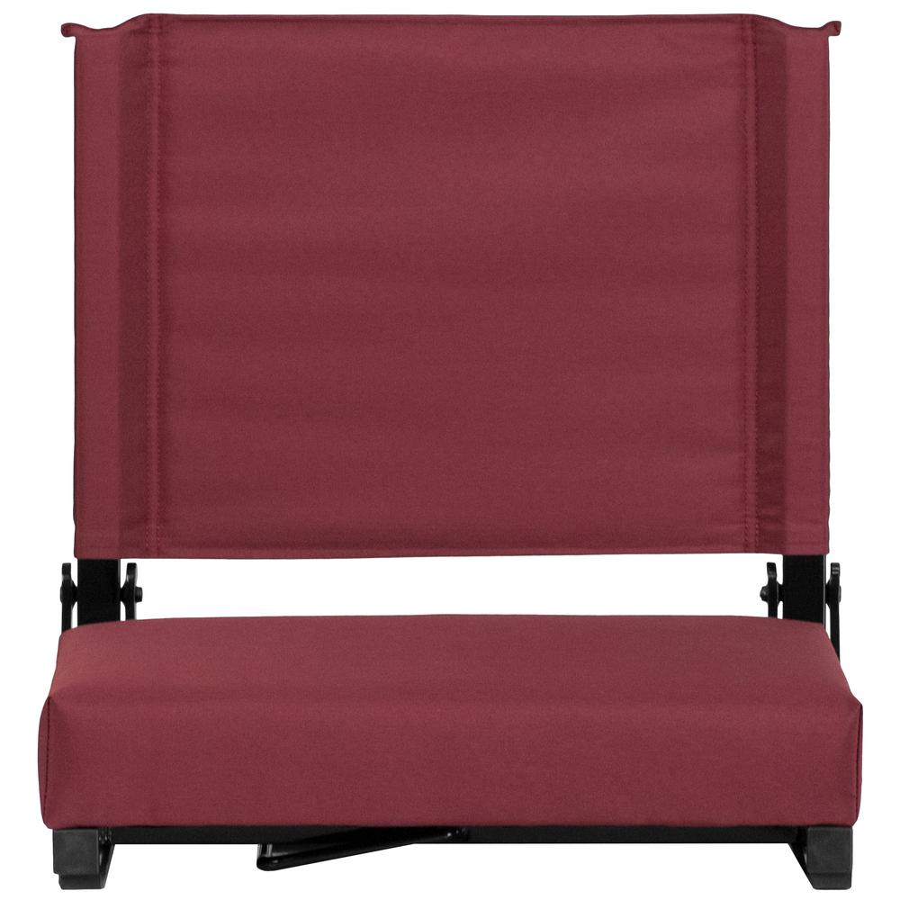 500 lb. Rated Lightweight Stadium Chair with Handle & Ultra-Padded Seat, Maroon