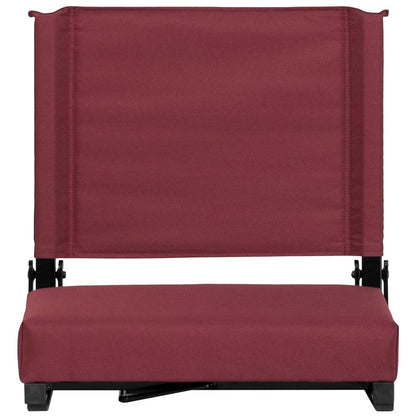 500 lb. Rated Lightweight Stadium Chair with Handle & Ultra-Padded Seat, Maroon