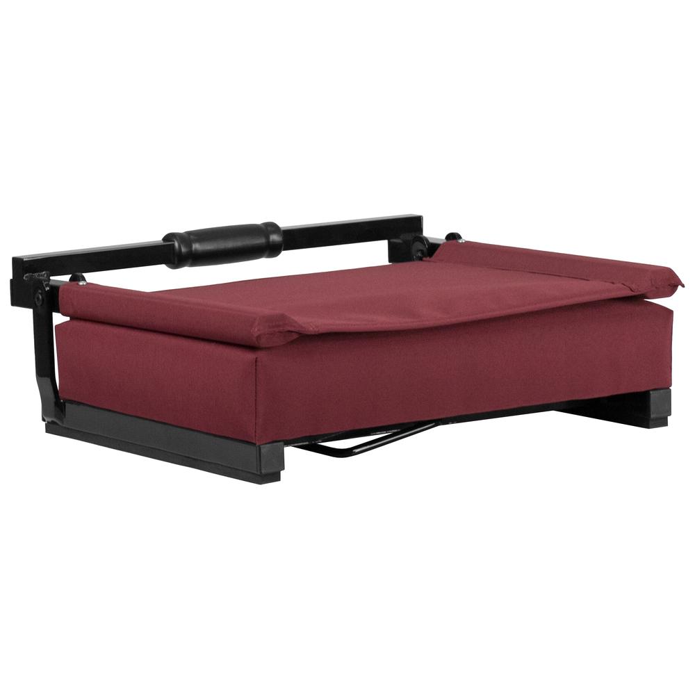 500 lb. Rated Lightweight Stadium Chair with Handle & Ultra-Padded Seat, Maroon