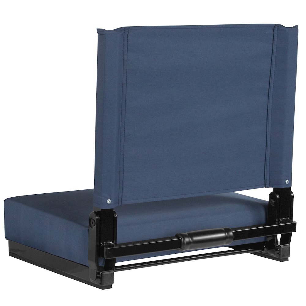Lightweight Stadium Chair with Handle, Ultra-Padded Seat, Navy Blue