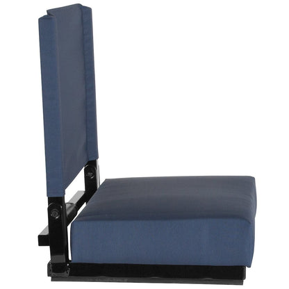 Lightweight Stadium Chair with Handle, Ultra-Padded Seat, Navy Blue