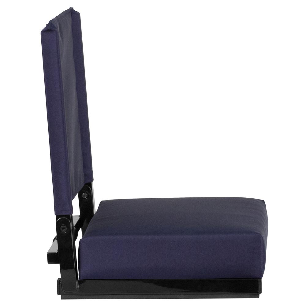 500 lb. Rated Lightweight Stadium Chair with Handle & Ultra-Padded Seat, Navy
