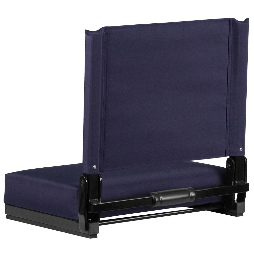 500 lb. Rated Lightweight Stadium Chair with Handle & Ultra-Padded Seat, Navy