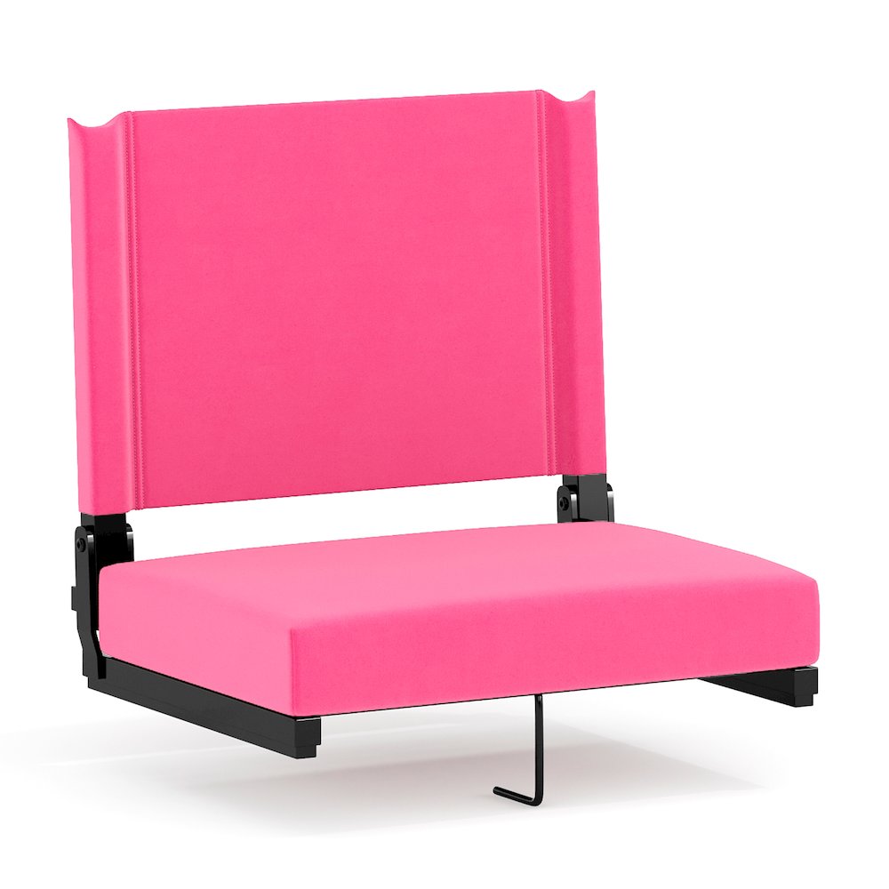 Lightweight Stadium Chair with Handle, Ultra-Padded Seat, Pink