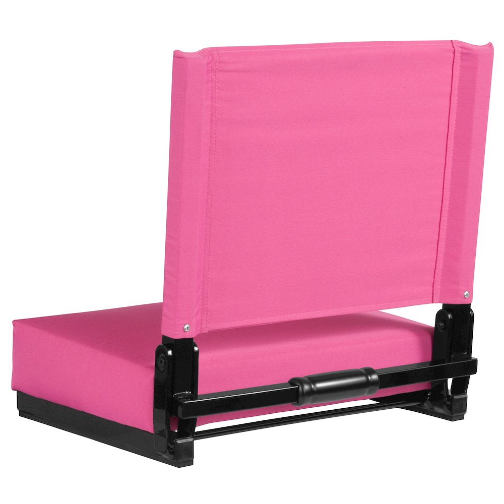 Lightweight Stadium Chair with Handle, Ultra-Padded Seat, Pink
