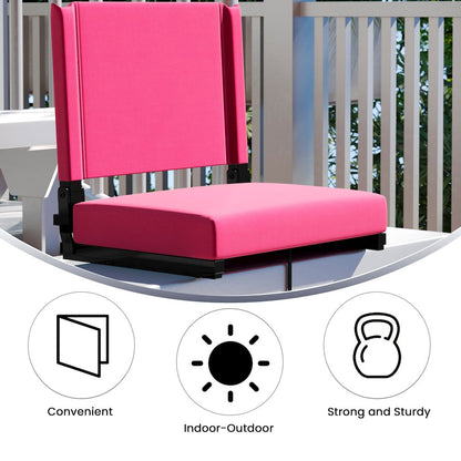 Lightweight Stadium Chair with Handle, Ultra-Padded Seat, Pink