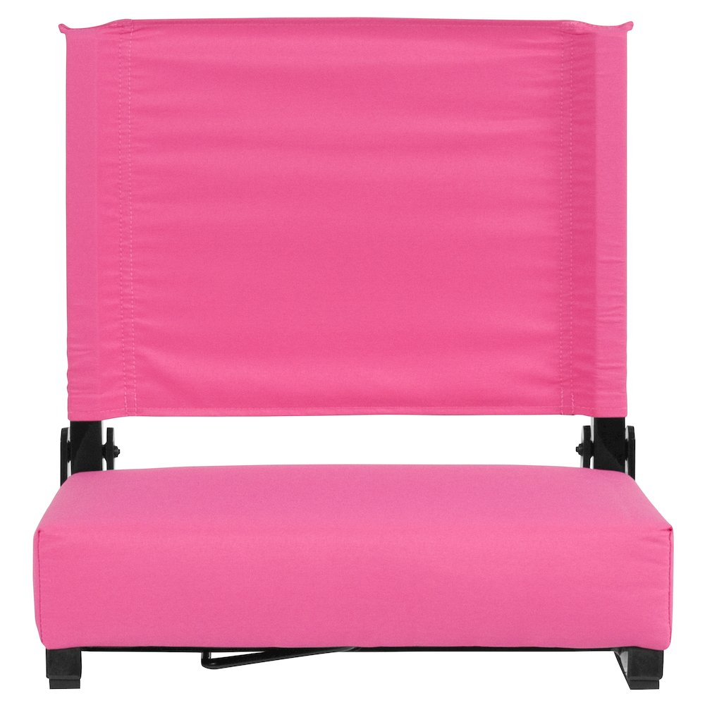 Lightweight Stadium Chair with Handle, Ultra-Padded Seat, Pink