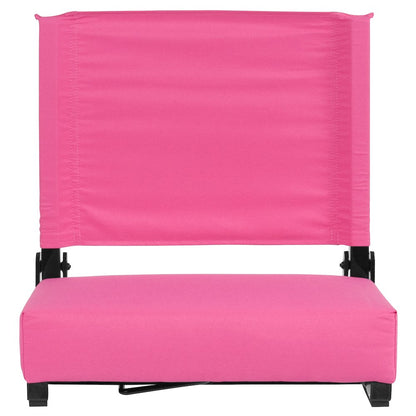 Lightweight Stadium Chair with Handle, Ultra-Padded Seat, Pink