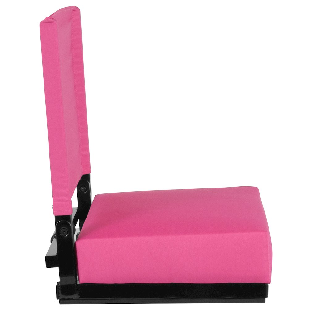 Lightweight Stadium Chair with Handle, Ultra-Padded Seat, Pink