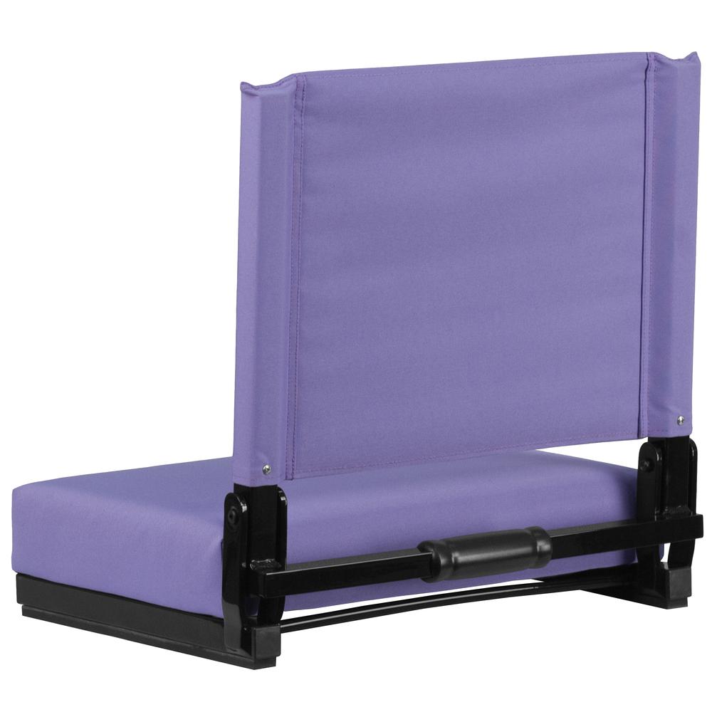 500 lb. Rated Lightweight Stadium Chair with Handle & Ultra-Padded Seat, Purple