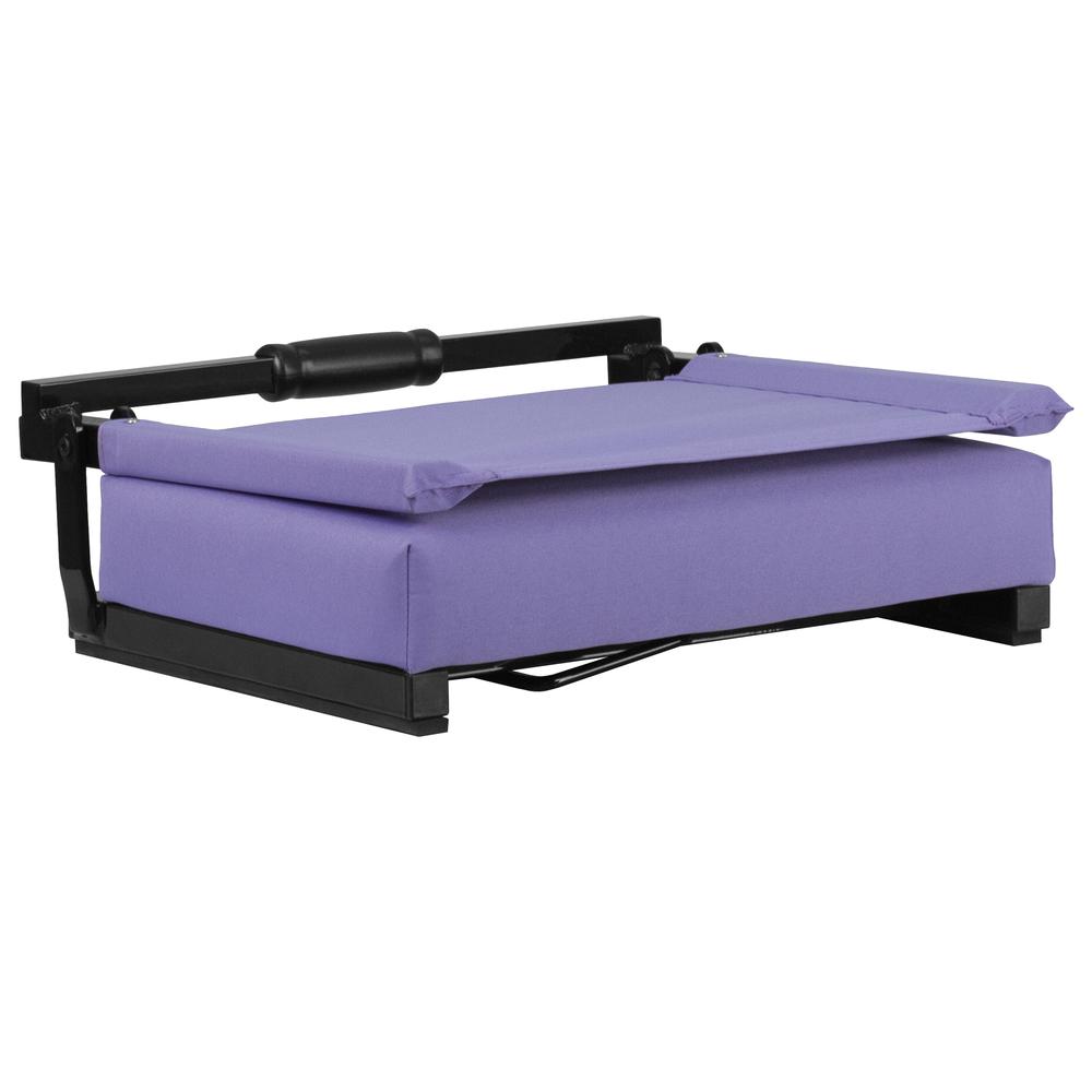500 lb. Rated Lightweight Stadium Chair with Handle & Ultra-Padded Seat, Purple