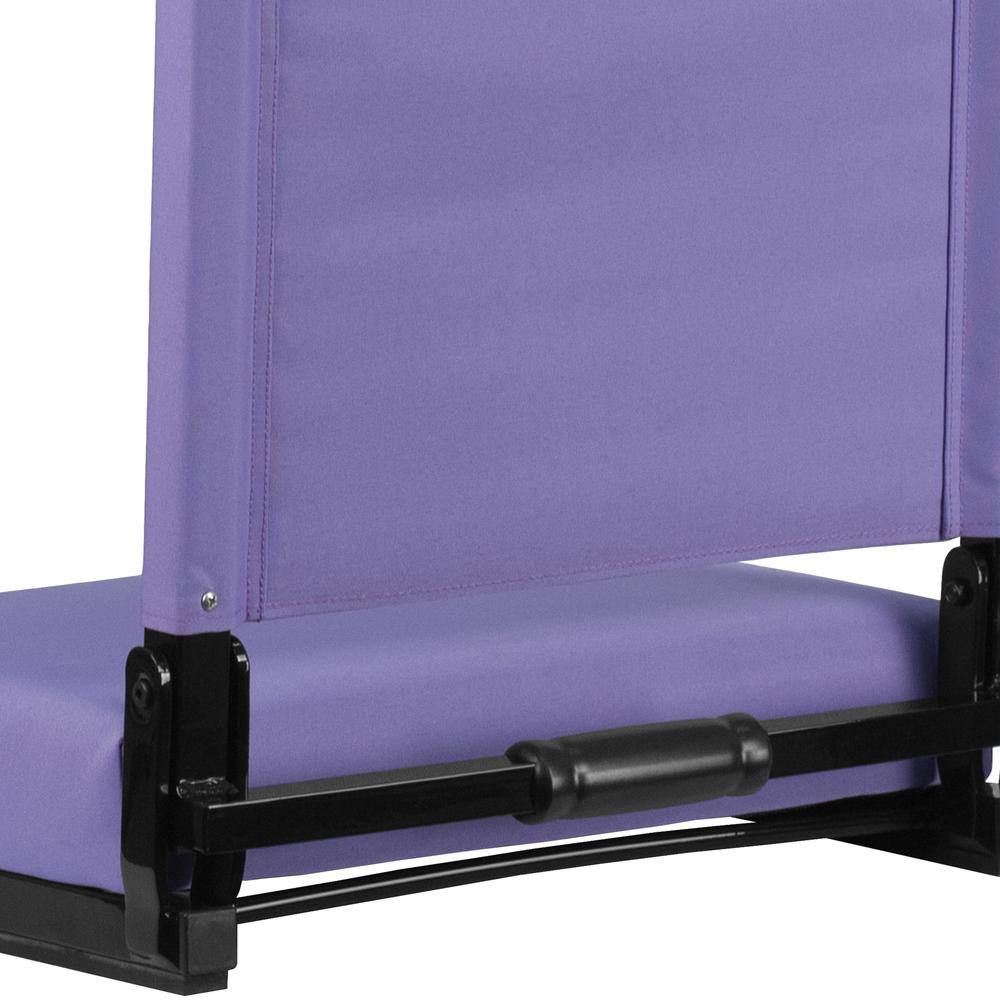 500 lb. Rated Lightweight Stadium Chair with Handle & Ultra-Padded Seat, Purple