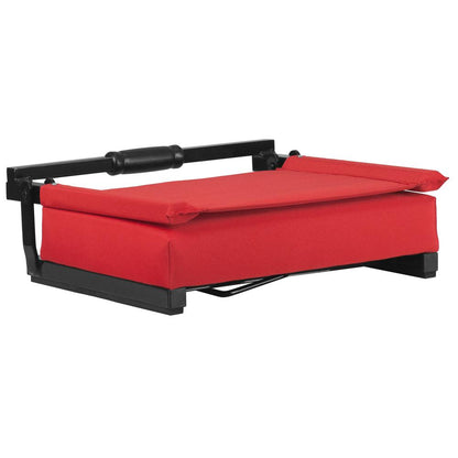 500 lb. Rated Lightweight Stadium Chair with Handle & Ultra-Padded Seat, Red
