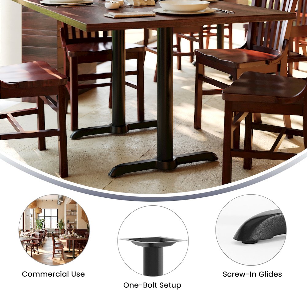 5'' x 22'' Restaurant Table T-Base with 3'' Dia. Table Height Column