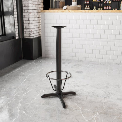23.5'' x 29.5'' Restaurant Table X-Base with 3'' Dia. Bar Height Column