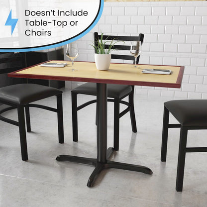 23.75'' x 30'' Restaurant Table X-Base with 3'' Dia. Table Height Column