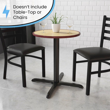 30'' x 30'' Restaurant Table X-Base with 3'' Dia. Table Height Column