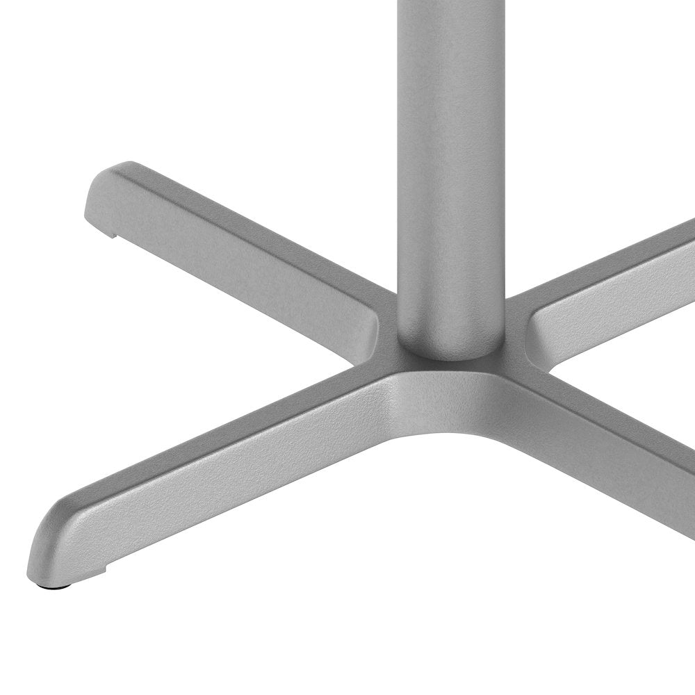 30'' x 30'' Restaurant Table X-Base with 3'' Dia. Table Height Column, Silver