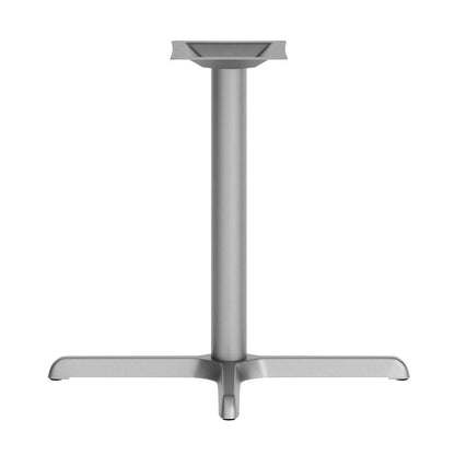 30'' x 30'' Restaurant Table X-Base with 3'' Dia. Table Height Column, Silver