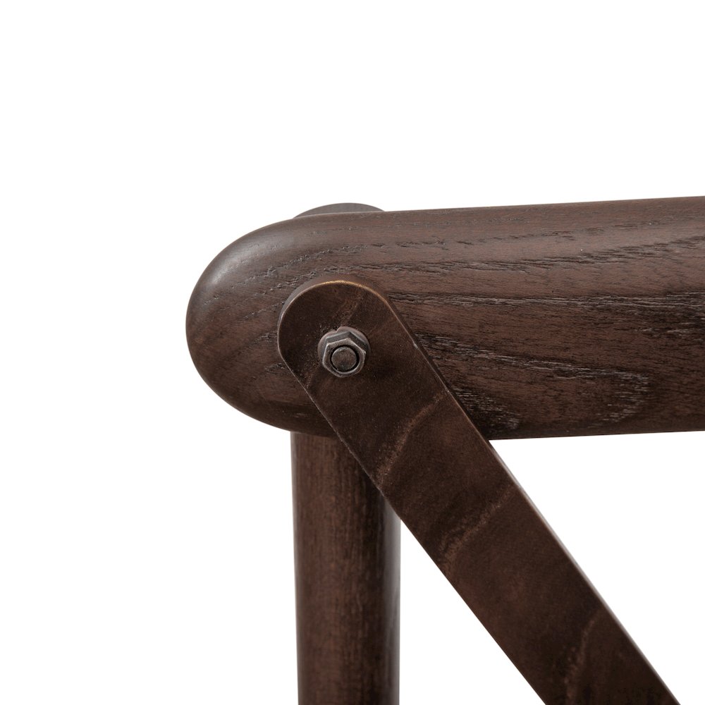 Stackable Mahogany Wood Cross Back Chair