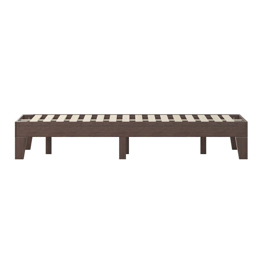 Wood Full Platform Bed with Wooden Support Slats, No Box Spring Required