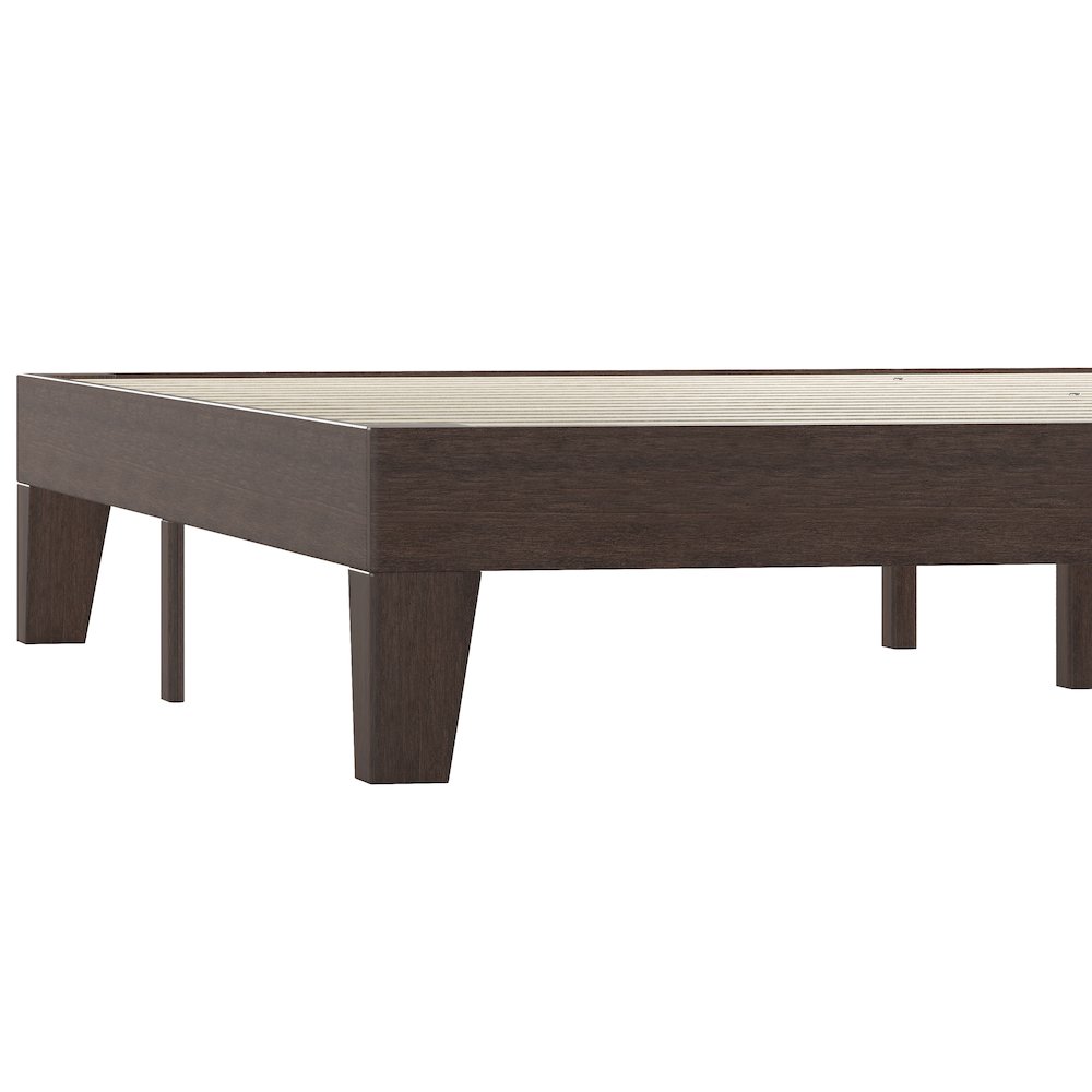 Wood King Platform Bed with Wooden Support Slats, No Box Spring Required