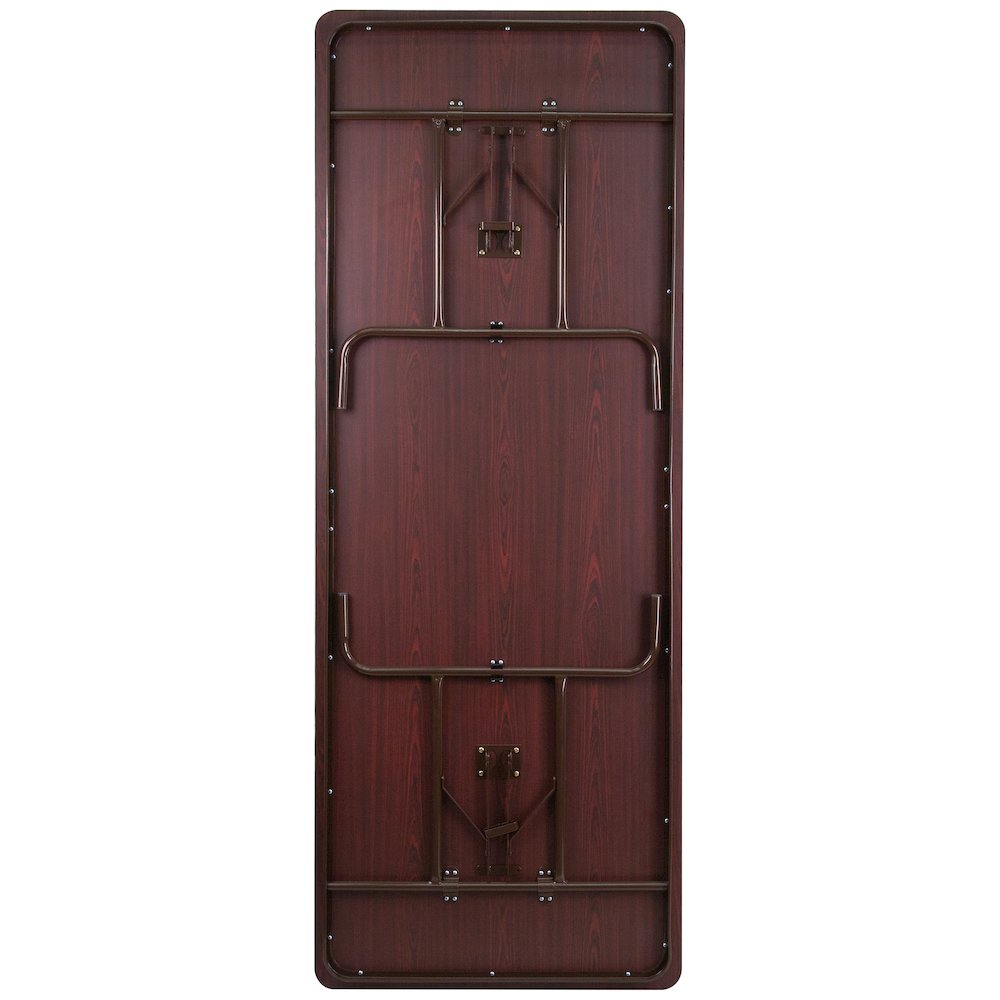 8-Foot High Pressure Mahogany Laminate Folding Banquet Table