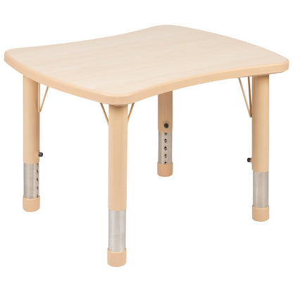 21.875"W x 26.625"L Natural Plastic Height Activity Table Set with 2 Chairs