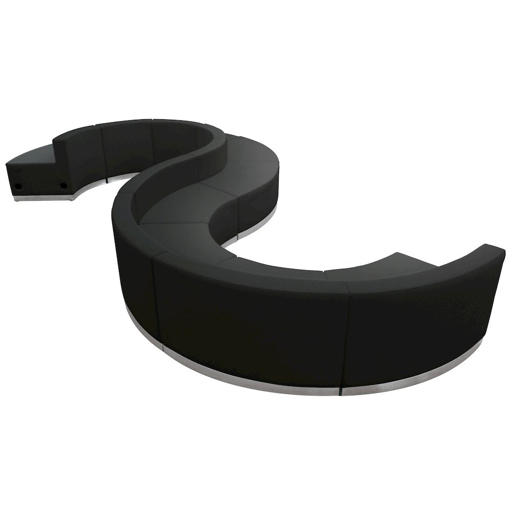 Black - LeatherSoft Reception Configuration, 9 Pieces