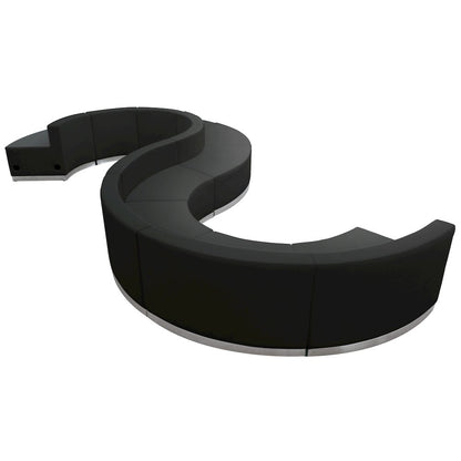 Black - LeatherSoft Reception Configuration, 9 Pieces