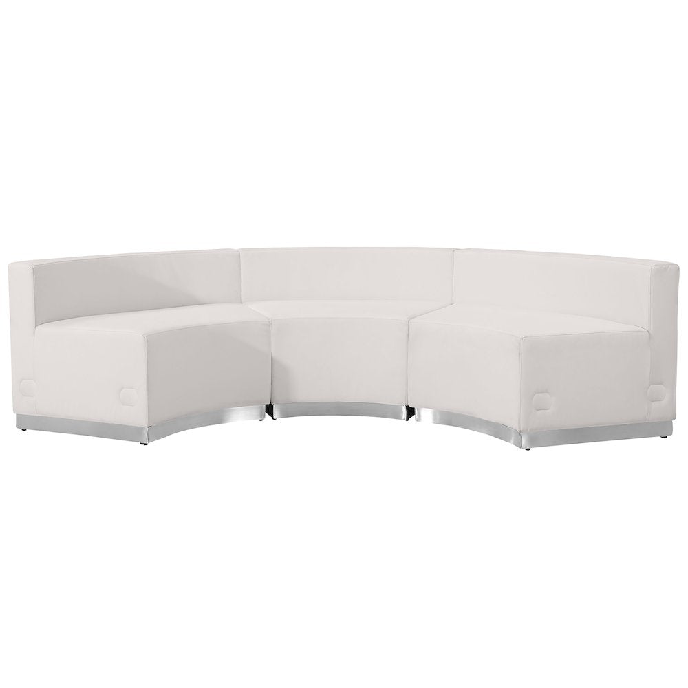Alon Melrose White LeatherSoft Reception Configuration, 3 Pieces
