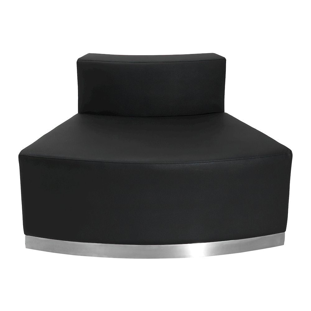 Alon Black LeatherSoft Convex Chair with Brushed Stainless Steel Base