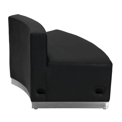 Alon Black LeatherSoft Convex Chair with Brushed Stainless Steel Base