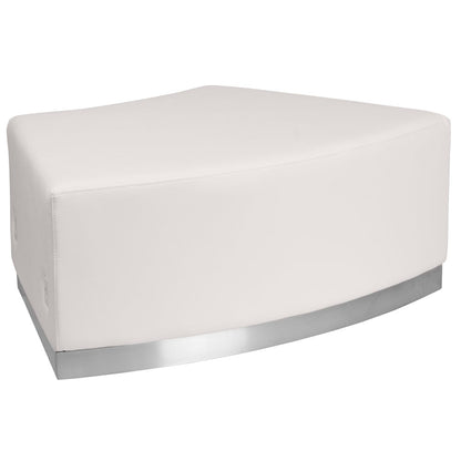 Alon Melrose White Backless Convex Chair with Brushed Stainless Steel Base