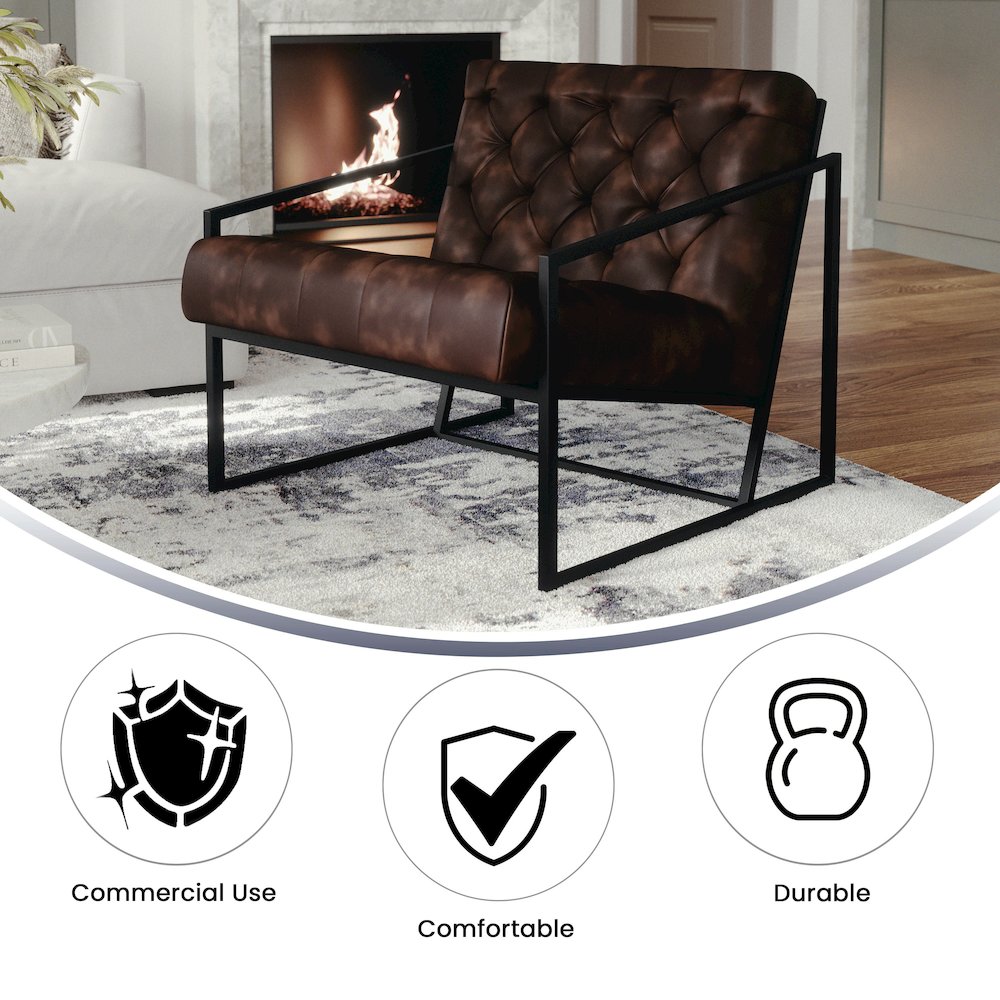 Madison Bomber Jacket LeatherSoft Tufted Lounge Chair