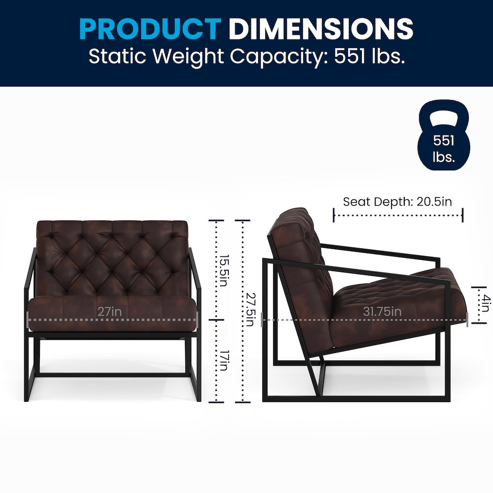 Madison Bomber Jacket LeatherSoft Tufted Lounge Chair