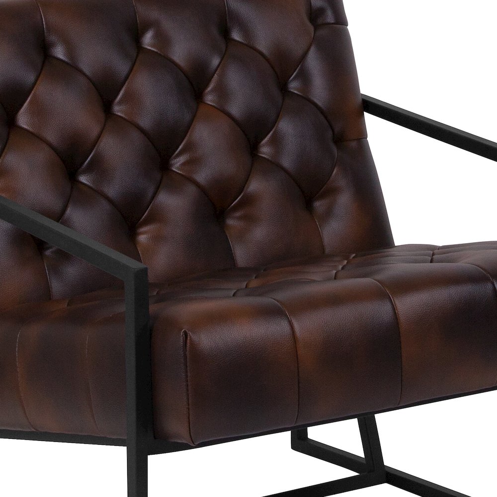Madison Bomber Jacket LeatherSoft Tufted Lounge Chair